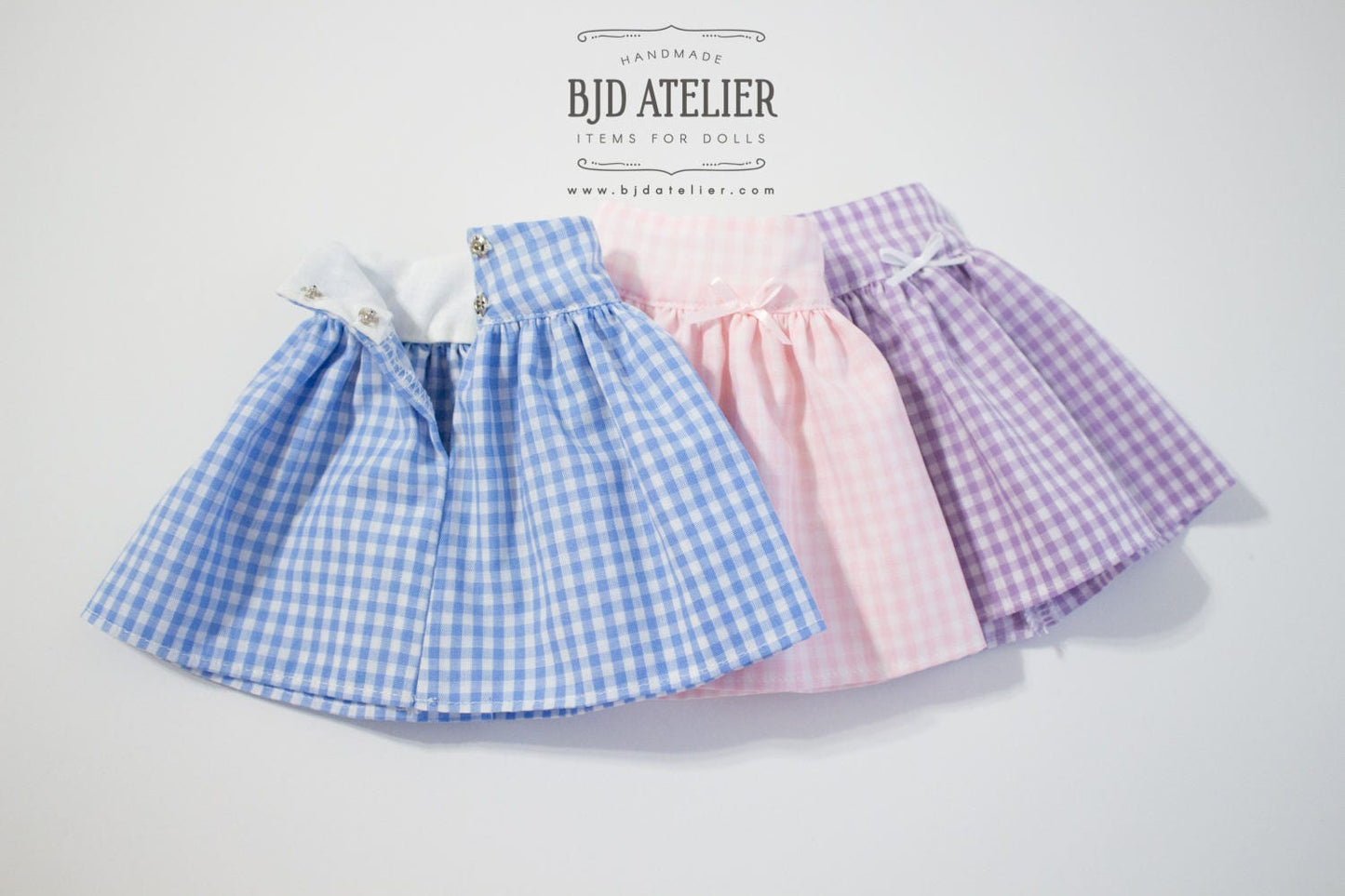 Purple Plaid Doll Skirt | BJD Clothing | Skirt for Dollfie Dream & Smart Doll