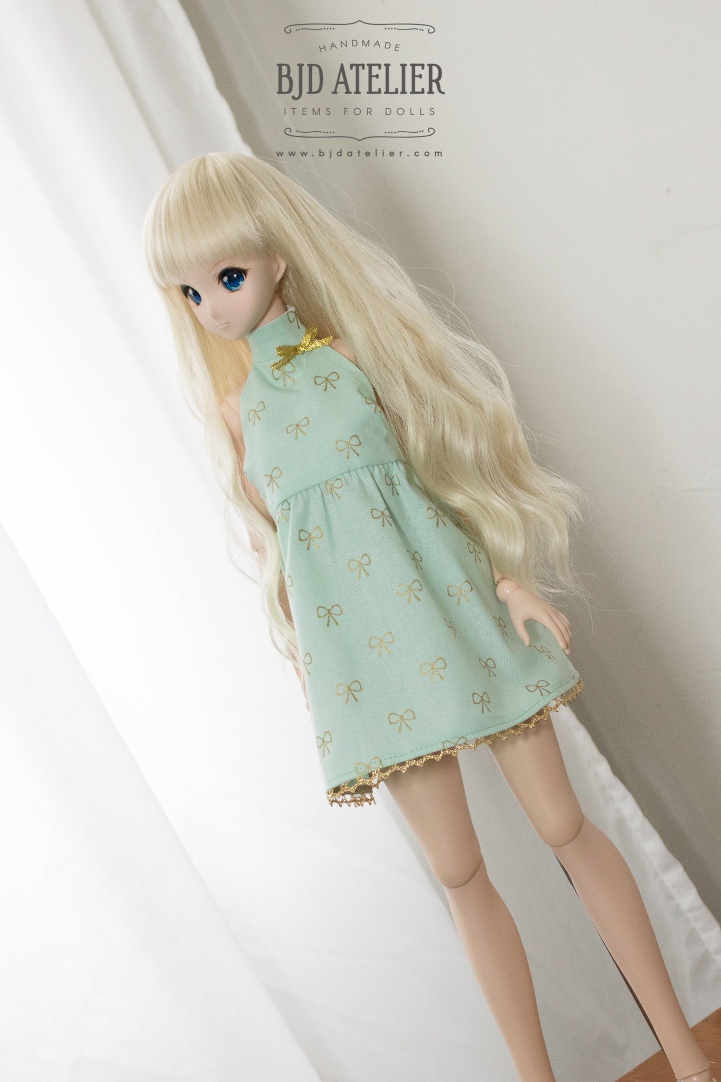Mint Halter Doll Dress | BJD Clothing | Dress for Dollfie Dream & Smart Doll