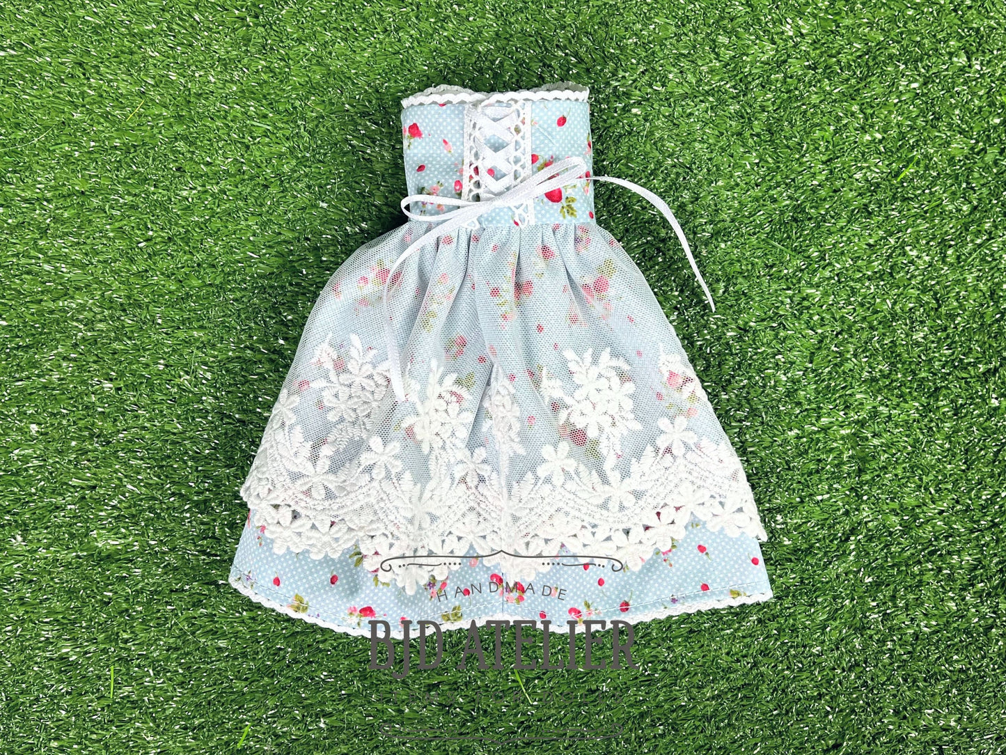 Blue Strawberries Doll Dress | Clothes for Mini Dollfie Dream, MDD, MSD BJD