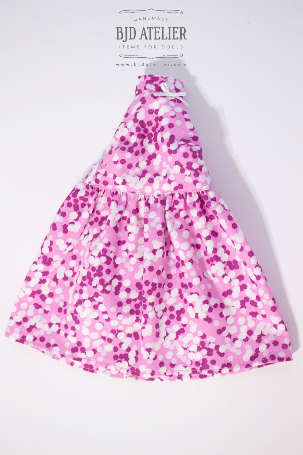 Pink Halter Doll Dress | BJD Clothing | Dress for Dollfie Dream & Smart Doll